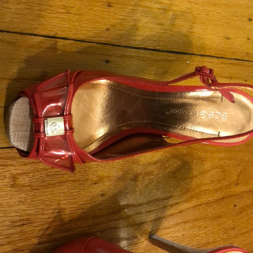 Pink And Beige Bcbgeneration Platform Peeptoe Heel - image 5